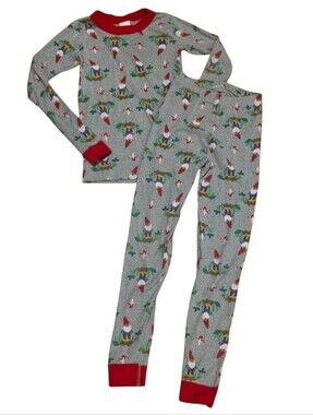 Hanna Andersson Grey Gnome Long John Pajama Set 140